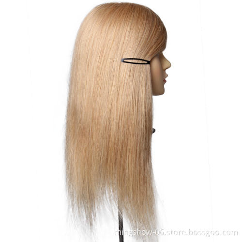 Blonde long hair mannequin head 100 human hair